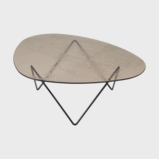 GUBI Pedrera salontafel Zwart semimat-structuurglas brons