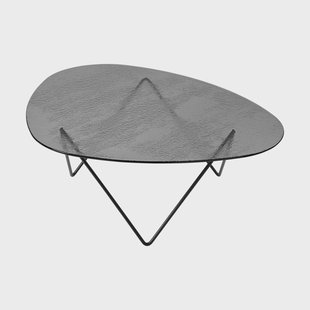 GUBI Pedrera salontafel Zwart semimat-struktuurglas smoke