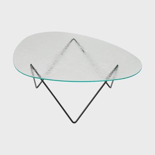 GUBI Pedrera salontafel Zwart semimat-structuurglas transparant