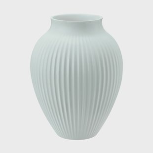 Knabstrup Keramik Knabstrup vaas geribbeld 20 cm Ice blue