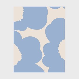 Marimekko Unikko stof Light blue-bomullssatin