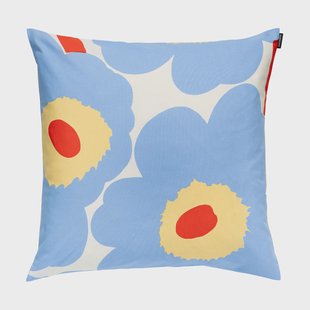 Marimekko Unikko kussensloop 50x50 cm White-light blue-orange red-melon