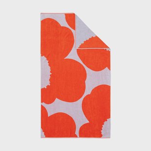 Marimekko Iso Unikko badhanddoek Blue lilac-orange red, 100x180 cm