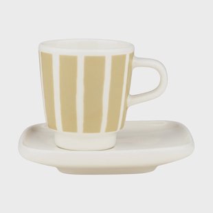 Marimekko Piccolo espresso kopje met schotel White-sand, 5 cl