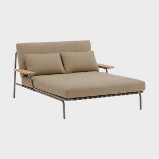 Muuto Settle loungebed Ribbed Weave 5-taupe, met armleuningen