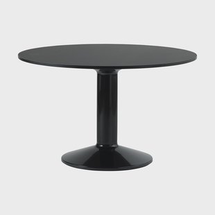 Muuto Midst pilaar­tafel Black nanolaminaat-zwart, Ø120 cm