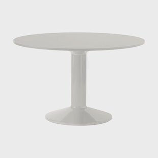Muuto Midst pilaar­tafel Grijs linoleum-grijs, Ø120 cm