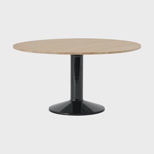 Muuto Midst pilaar­tafel Geolied eiken-zwart, Ø140 cm