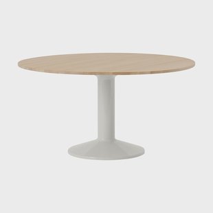 Muuto Midst pilaar­tafel Geolied eiken-grijs, Ø140 cm