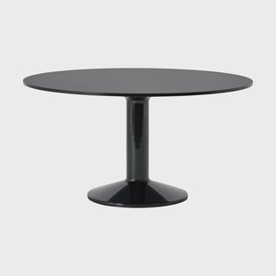 Muuto Midst pilaar­tafel Black nanolaminaat-zwart, Ø140 cm