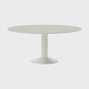 Muuto Midst pilaar­tafel Grijs linoleum-grijs, Ø160 cm