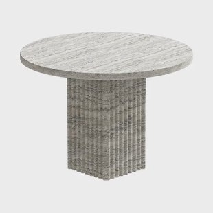 NORR11 Soho salontafel Zilver travertin, Ø50x35 cm