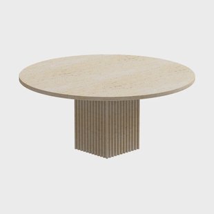 NORR11 Soho salontafel Beige travertin, Ø80x35 cm