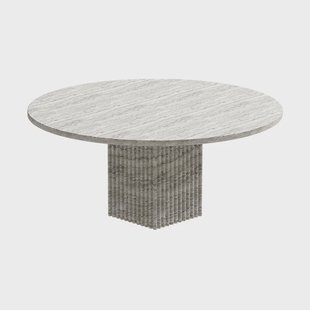 NORR11 Soho salontafel Zilver travertin, Ø80x35 cm