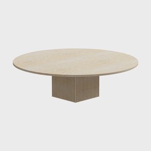 NORR11 Soho salontafel Beige travertin, Ø120x35 cm