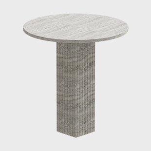NORR11 Soho eettafel Zilver travertin, Ø80x74 cm