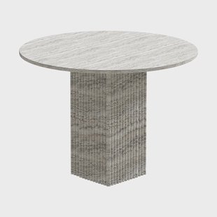 NORR11 Soho eettafel Zilver travertin, Ø120x72 cm