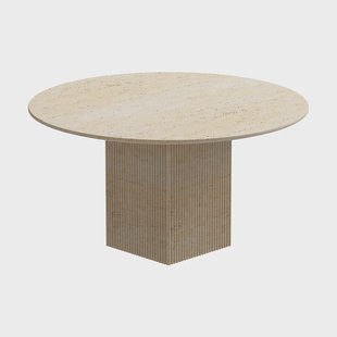 NORR11 Soho eettafel Beige travertin, Ø140x70 cm