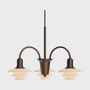 Louis Poulsen PH 1/1 Chandelier Centenary Edition kroonluchter Brass-dusty terracotta, 3 armen