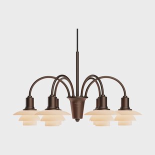 Louis Poulsen PH 1/1 Chandelier Centenary Edition kroonluchter Brass-dusty terracotta, 6 armen