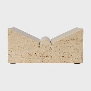Ferm Living Tvara boekenstandaard Travertin, 22x22 cm