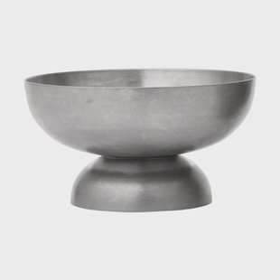 Ferm Living Tumbled glazen schaal Roestvrij staal
