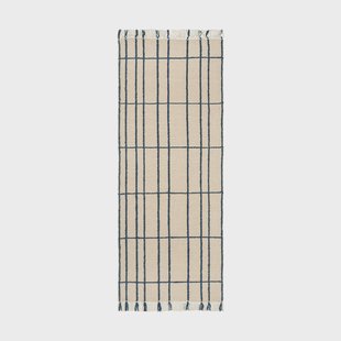 Ferm Living Sen vloerkleed Parchment-indigo, 80x200 cm