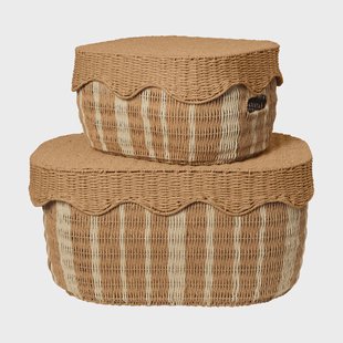 Ferm Living Rivan opbergmand 2-delig Naturel-off-white
