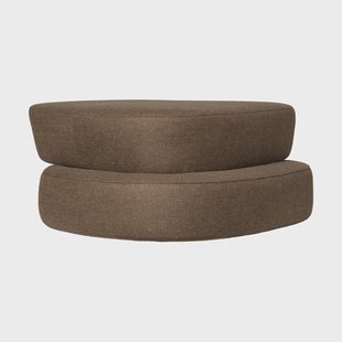 Ferm Living Plyo Staple ottoman Donkerbruin