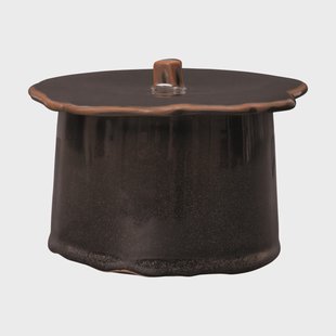 Ferm Living Marnen pot met deksel Carob brown, Ø11x9 cm