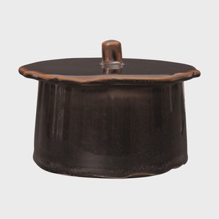 Ferm Living Marnen pot met deksel Carob brown, Ø13x7 cm