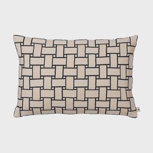 Ferm Living Lattice kussenhoes Off-white-zwart, 40x60 cm