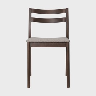 Ferm Living Boda stoel Gestoffeerde zitting rugged bouclé, donker gebeitst eiken-naturel