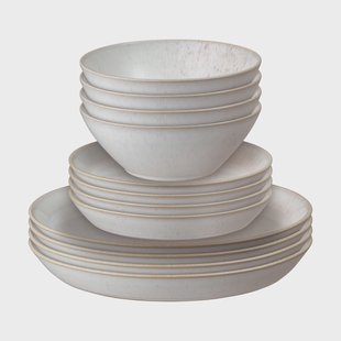 Denby Kiln Coral serviesset Koraal-beige, 12-delig