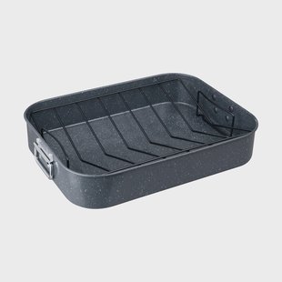 Denby Quantanium Finish ovenschaal Grijs, met rooster, 41,6×31,8 cm