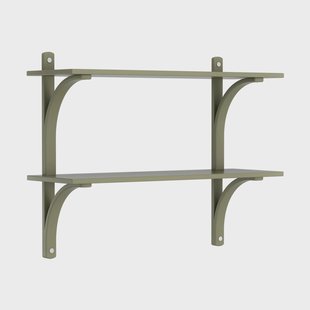 Swedese Levi wandplank Mosgroen-roestvrijstaal,2 planken,90 cm