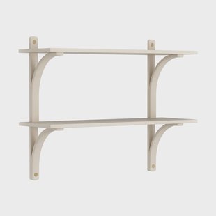 Swedese Levi wandplank Witgepigmenteerd essenhout-messing,2 planken,90 cm