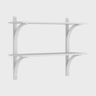 Swedese Levi wandplank Wit essenhout-roestvrijstaal,2 planken,90 cm