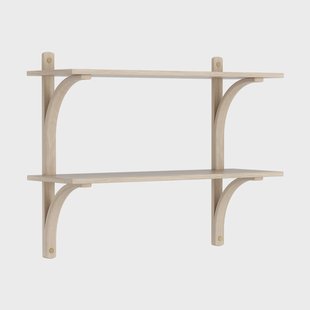 Swedese Levi wandplank Witgepigmenteerd eiken-messing,2 planken,90 cm