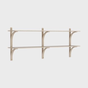 Swedese Levi wandplank Witgepigmenteerd eiken-messing,2 planken,180 cm