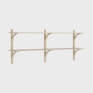 Swedese Levi wandplank Gelakt essenhout-messing,2 planken,180 cm