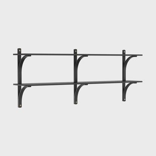 Swedese Levi wandplank Zwart essenhout-messing,2 planken,180 cm