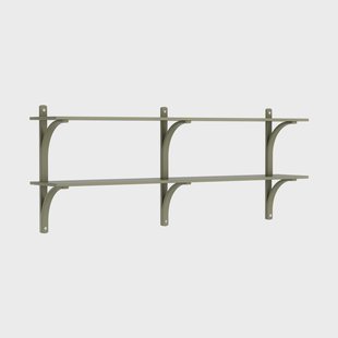 Swedese Levi wandplank Mosgroen-roestvrijstaal,2 planken,180 cm