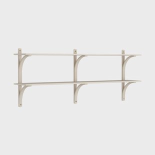Swedese Levi wandplank Witgepigmenteerd essenhout-messing,2 planken,180 cm