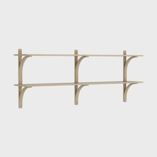 Swedese Levi wandplank Gelakt eiken-messing,2 planken,180 cm
