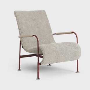 Swedese Serpentine fauteuil Schapenvacht Moonlight-rood