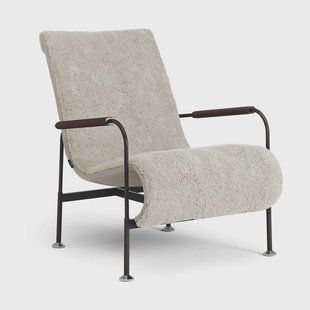 Swedese Serpentine fauteuil Schapenvacht Moonlight-donkerbruin-Tärnsjö Tobacco