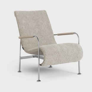 Swedese Serpentine fauteuil Schapenvacht Moonlight-chroom