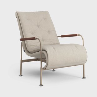 Swedese Serpentine fauteuil Stof Romo Linara Rye-nutmeg-Tärnsjö Cognac