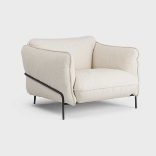 Swedese Continental fauteuil Sealife Ivory/sand-zwartgelaktstaal